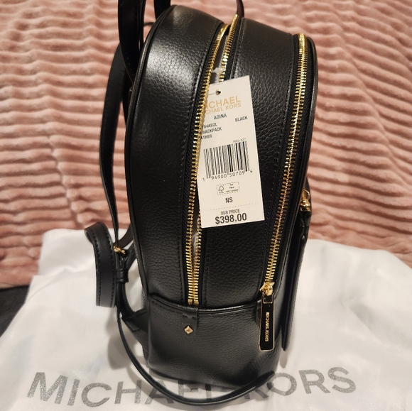Michael Kors Black Leather Backpack - Picture 2 of 4